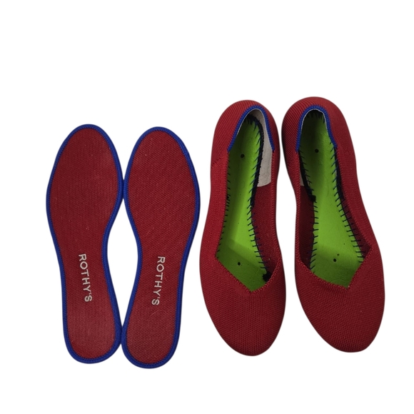 Red Women's Ballet Red Flats Size 6 - Picture 7 of 9